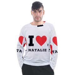 I love natalie Men s Long Sleeve Raglan Tee