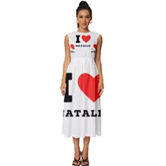 I love natalie Sleeveless Round Neck Midi Dress