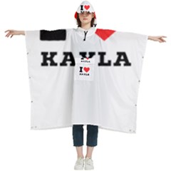 I Love Kayla Women s Hooded Rain Ponchos