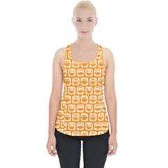 Yellow And White Owl Pattern Piece Up Tank Top by GardenOfOphir