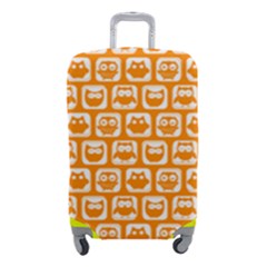 Yellow And White Owl Pattern Luggage Cover (small) by GardenOfOphir