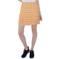 Yellow And White Owl Pattern Tennis Skirt by GardenOfOphir