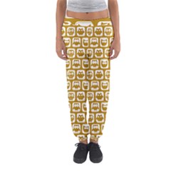 Olive And White Owl Pattern Women s Jogger Sweatpants by GardenOfOphir