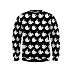 Cute Whale Illustration Pattern Kids  Sweatshirt by GardenOfOphir