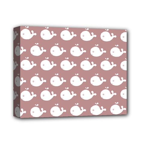 Cute Whale Illustration Pattern Deluxe Canvas 14  X 11  (stretched) by GardenOfOphir