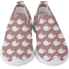 Cute Whale Illustration Pattern Kids  Slip On Sneakers by GardenOfOphir