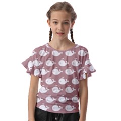 Cute Whale Illustration Pattern Kids  Cut Out Flutter Sleeves by GardenOfOphir