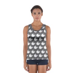 Cute Whale Illustration Pattern Sport Tank Top  by GardenOfOphir