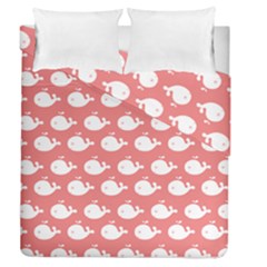 Coral Whales Pattern Duvet Cover Double Side (queen Size) by GardenOfOphir