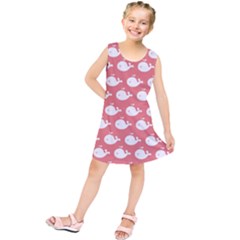 Coral Whales Pattern Kids  Tunic Dress by GardenOfOphir