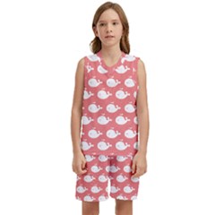 Coral Whales Pattern Kids  Basketball Mesh Set