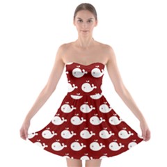 Cute Whale Illustration Pattern Strapless Bra Top Dress by GardenOfOphir