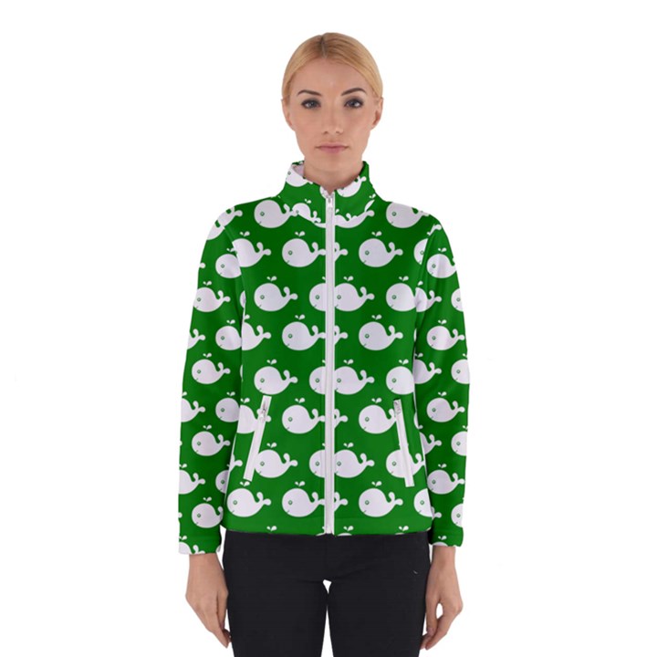 Cute Whale Illustration Pattern Women s Bomber Jacket