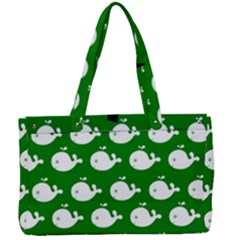 Cute Whale Illustration Pattern Canvas Work Bag by GardenOfOphir