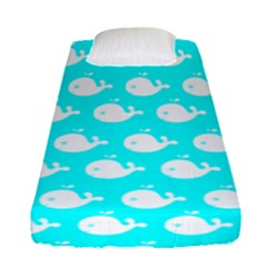 Cute Whale Illustration Pattern Fitted Sheet (single Size) by GardenOfOphir