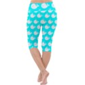 Cute Whale Illustration Pattern Lightweight Velour Cropped Yoga Leggings View4