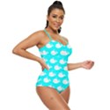 Cute Whale Illustration Pattern Retro Full Coverage Swimsuit View3