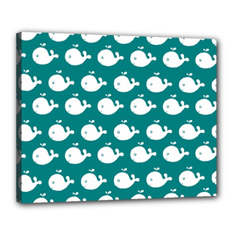 Cute Whale Illustration Pattern Canvas 20  x 16  (Stretched)