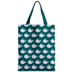 Cute Whale Illustration Pattern Zipper Classic Tote Bag