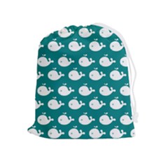 Cute Whale Illustration Pattern Drawstring Pouch (XL)