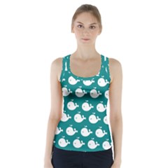 Cute Whale Illustration Pattern Racer Back Sports Top by GardenOfOphir