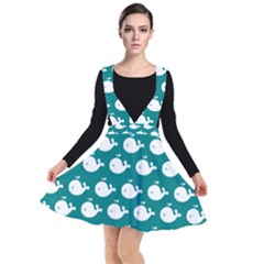 Cute Whale Illustration Pattern Plunge Pinafore Dress