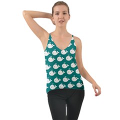 Cute Whale Illustration Pattern Chiffon Cami