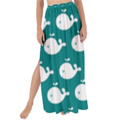 Cute Whale Illustration Pattern Maxi Chiffon Tie-Up Sarong