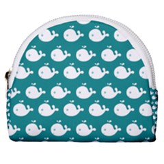 Cute Whale Illustration Pattern Horseshoe Style Canvas Pouch