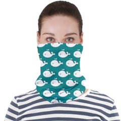 Cute Whale Illustration Pattern Face Seamless Bandana (Adult)