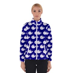 Cute Whale Illustration Pattern Women s Bomber Jacket by GardenOfOphir