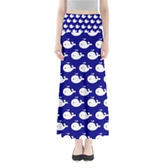 Cute Whale Illustration Pattern Full Length Maxi Skirt by GardenOfOphir