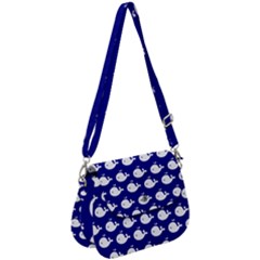 Cute Whale Illustration Pattern Saddle Handbag by GardenOfOphir