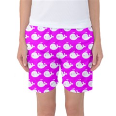 Cute Whale Illustration Pattern Women s Basketball Shorts by GardenOfOphir