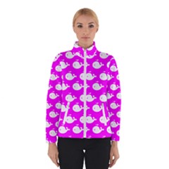 Cute Whale Illustration Pattern Women s Bomber Jacket by GardenOfOphir