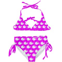 Cute Whale Illustration Pattern Kids  Classic Bikini Set by GardenOfOphir