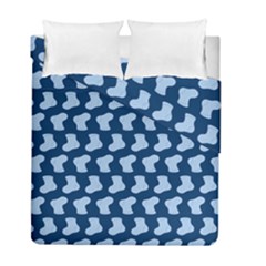 Blue Cute Baby Socks Illustration Pattern Duvet Cover Double Side (full/ Double Size) by GardenOfOphir