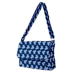 Blue Cute Baby Socks Illustration Pattern Full Print Messenger Bag (m) by GardenOfOphir