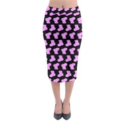 Cute Baby Socks Illustration Pattern Midi Pencil Skirt