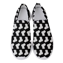Black And White Cute Baby Socks Illustration Pattern Women s Slip On Sneakers by GardenOfOphir