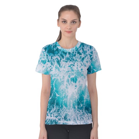 Tropical Blue Ocean Wave Women s Cotton Tee by Jack14