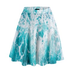 Tropical Blue Ocean Wave High Waist Skirt by Jack14