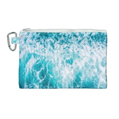 Tropical Blue Ocean Wave Canvas Cosmetic Bag (large) by Jack14