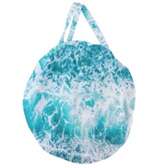 Tropical Blue Ocean Wave Giant Round Zipper Tote