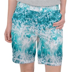 Tropical Blue Ocean Wave Women s Pocket Shorts by Jack14