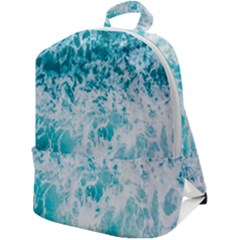 Tropical Blue Ocean Wave Zip Up Backpack by Jack14