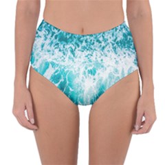 Tropical Blue Ocean Wave Reversible High-waist Bikini Bottoms by Jack14