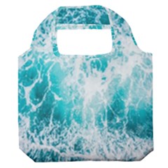 Tropical Blue Ocean Wave Premium Foldable Grocery Recycle Bag by Jack14