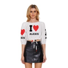 I Love Alexis Mid Sleeve Drawstring Hem Top