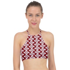 Candy Illustration Pattern Racer Front Bikini Top by GardenOfOphir